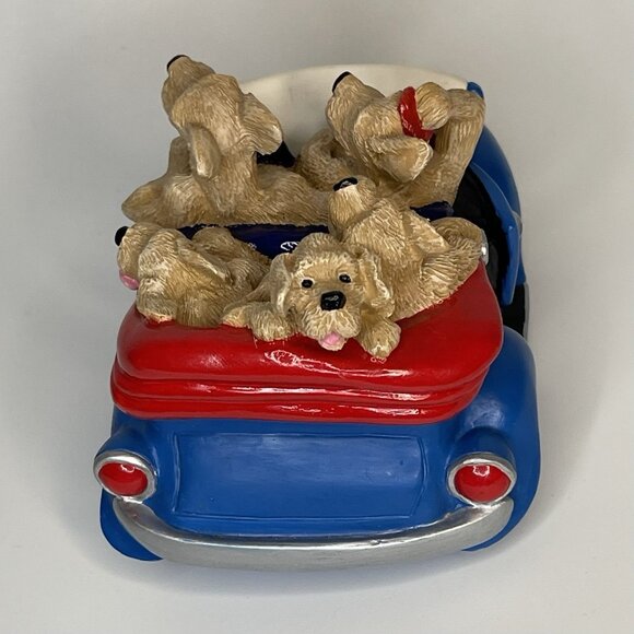Puppy Dog Tales Music Box Trinket Terriers in Car 2pc Ltd Ed No 379A 1993 NO BOX - Picture 3 of 13